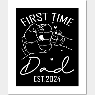 First Time Dad Est 2024 Fathers Day Posters and Art